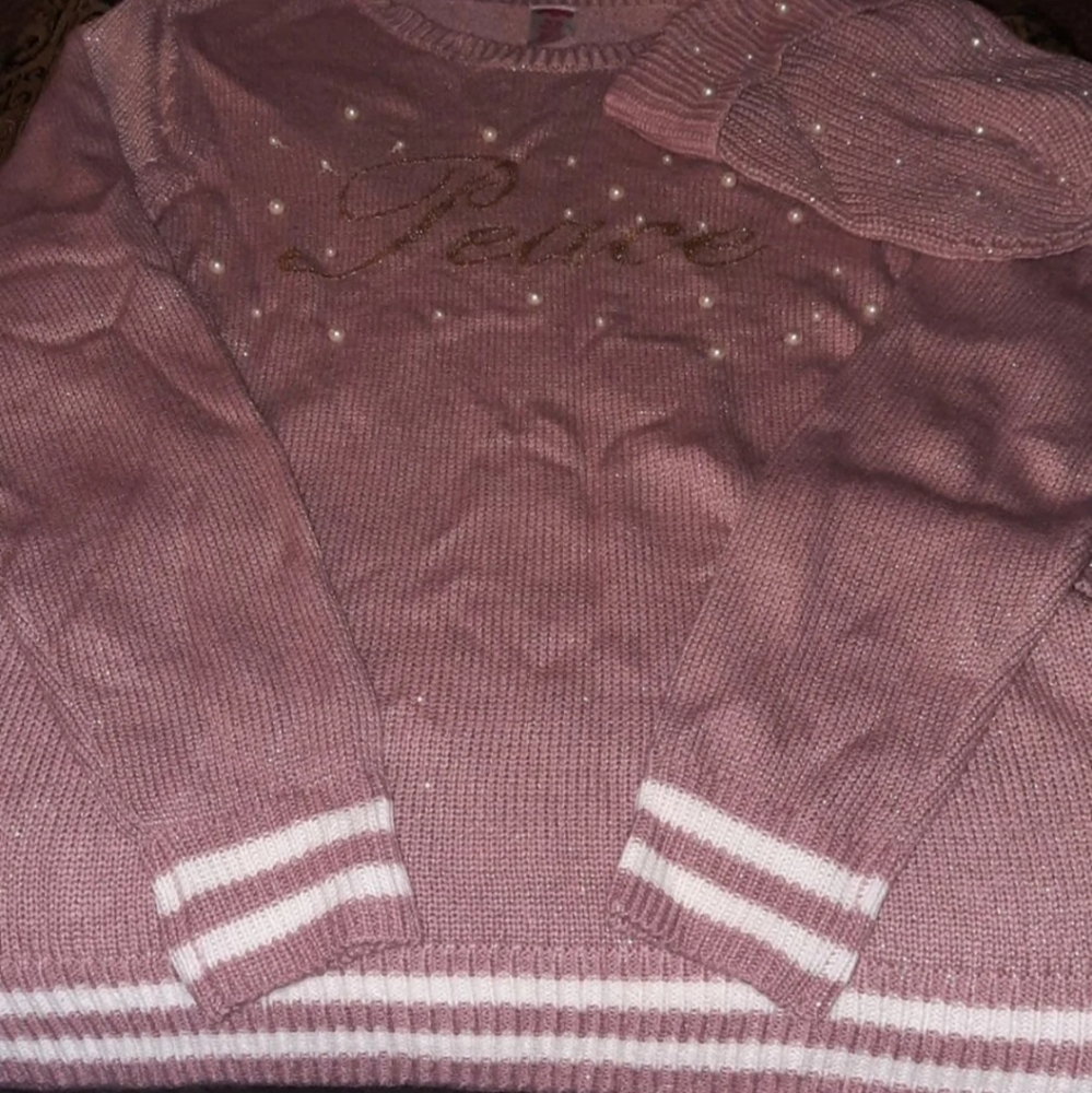 Pink Winter Sweater and Hat Set